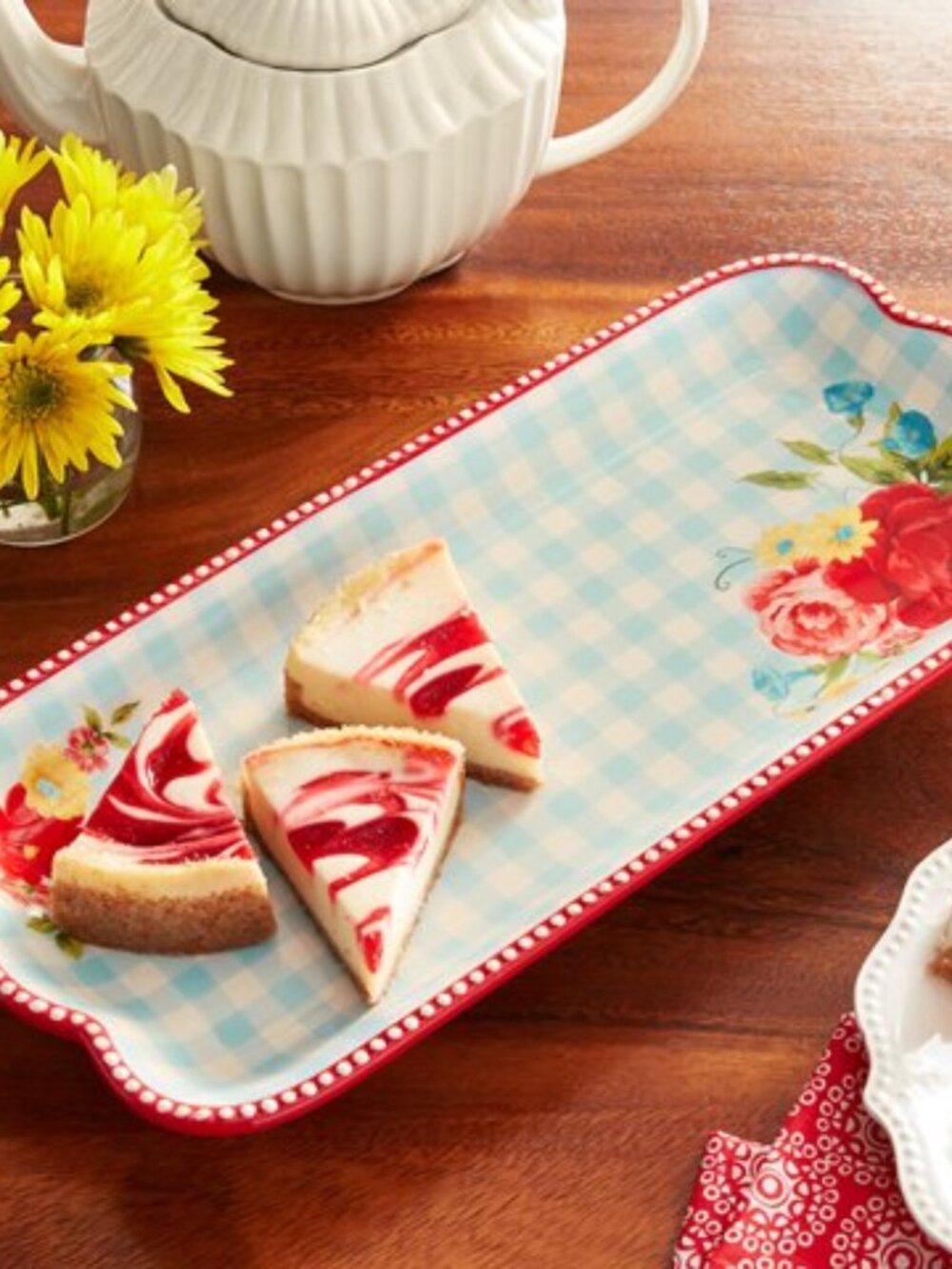 Pioneer Woman Sweet Rose Narrow Serving Platter Stoneware 14"x 6.7" New